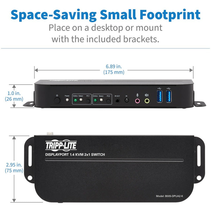 Tripp Lite par Eaton B005-DPUA2-K Commutateur KVM DisplayPort/USB 2 ports B005-DPUA2-K