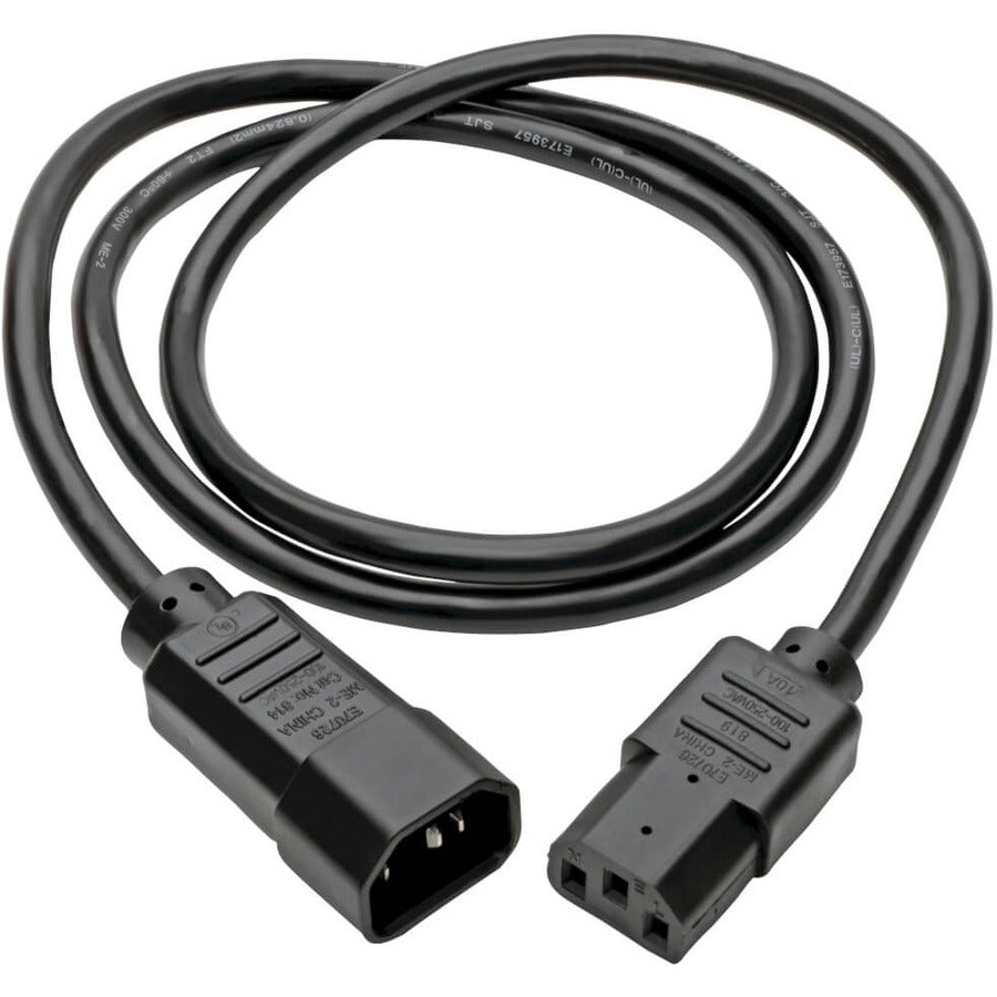 Tripp Lite 4ft Computer Power Cord Extension Cable C14 to C13 10A 18AWG 4' P004-004