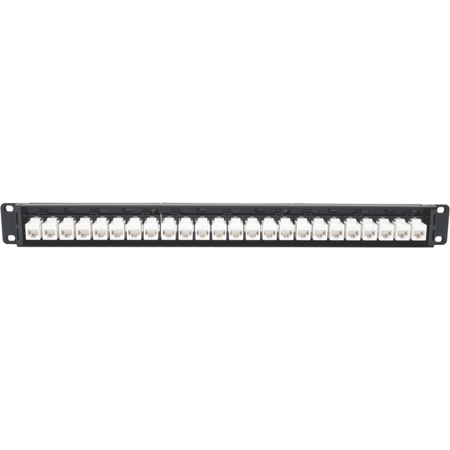 Tripp Lite 24-Port Cat6a Patch Panel Feedthrough Rackmount RJ45 Ethernet 1U N254-024-6A