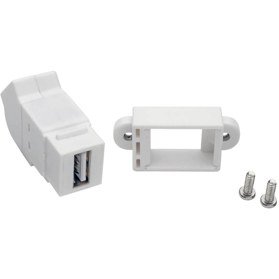 Tripp Lite by Eaton USB 2.0 tout-en-un Keystone/coupleur coudé à montage sur panneau (F/F), blanc U060-000-KPA-WH