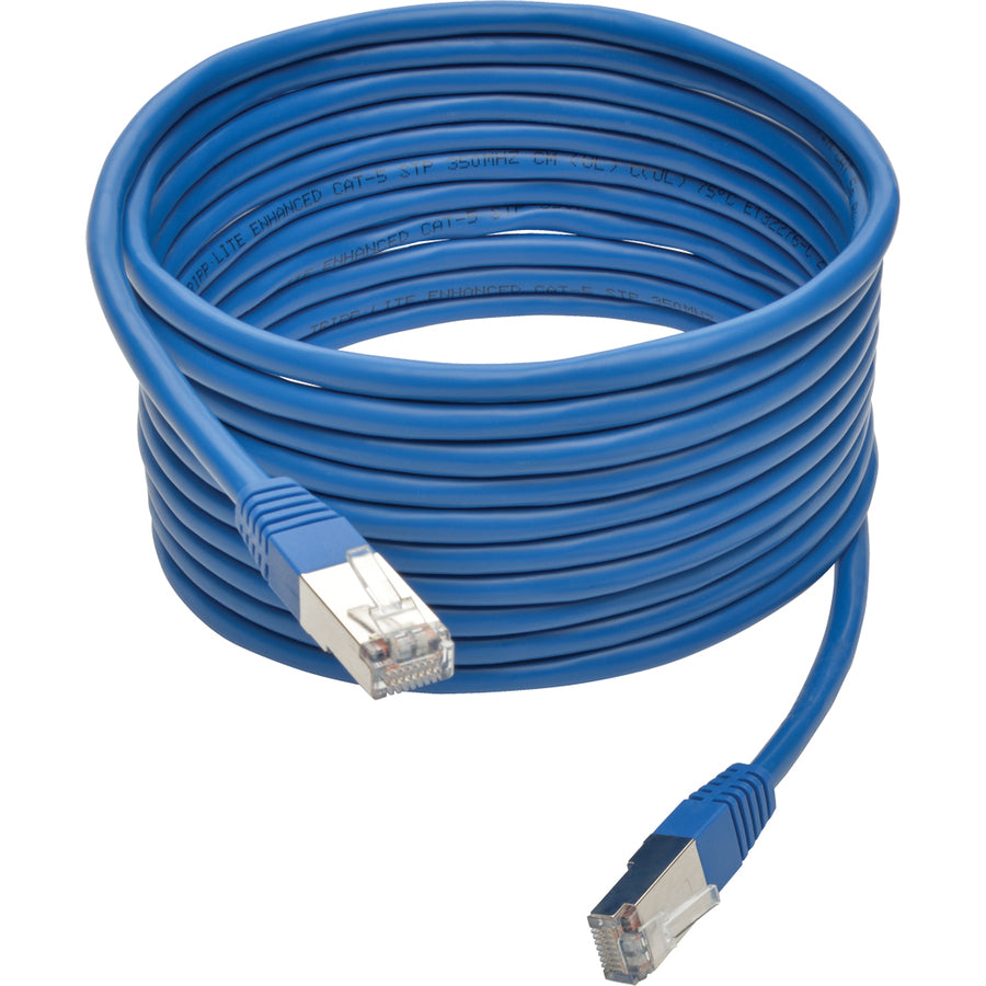 Tripp Lite by Eaton Cat5e Câble de brassage STP blindé moulé 350 MHz (RJ45 M/M), bleu, 4,5 m N105-015-BL