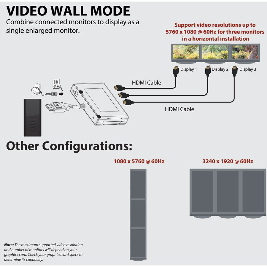 Tripp Lite par Eaton B156-003-HD-V2 Hub DisplayPort 1.2 3 ports vers HDMI MST B156-003-HD-V2