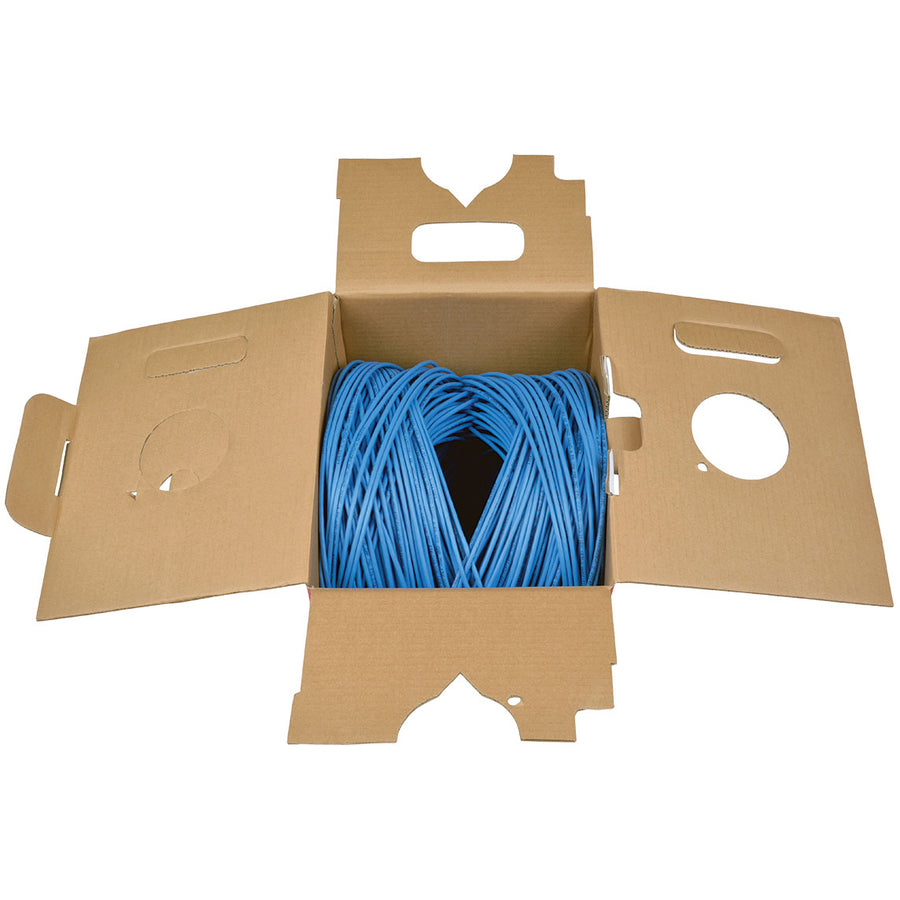 Tripp Lite by Eaton Cat5e 350 MHz Bulk Solid-Core Plenum-Rated PVC Cable, Blue, 1000 ft N024-01K-BL