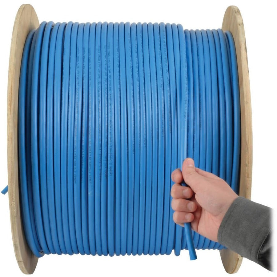 Tripp Lite by Eaton Cat5e 350 MHz Bulk Solid-Core Plenum-Rated PVC Cable, Blue, 1000 ft N024-01K-BL