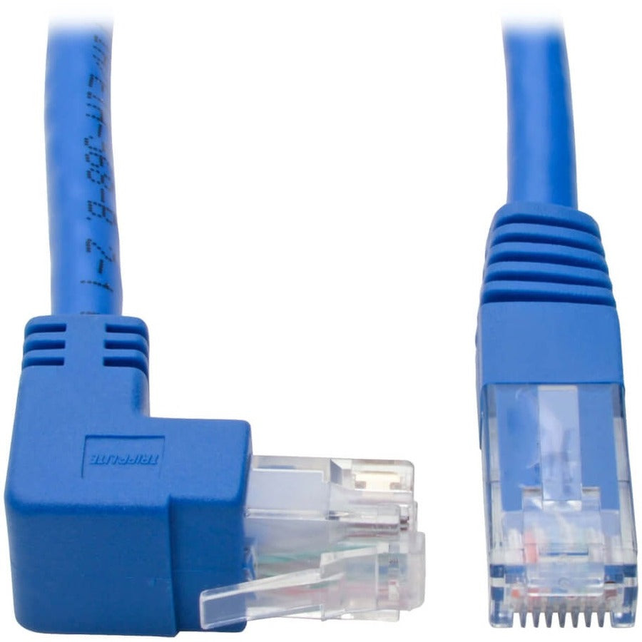 Tripp Lite by Eaton Up-Angle Cat6 UTP Patch Cable (RJ45) - 1 ft., M/M, Gigabit, Molded, Blue N204-001-BL-UP