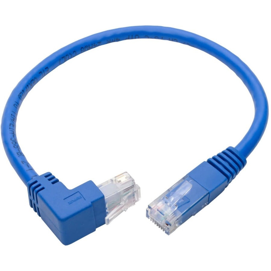 Tripp Lite by Eaton Up-Angle Cat6 UTP Patch Cable (RJ45) - 1 ft., M/M, Gigabit, Molded, Blue N204-001-BL-UP