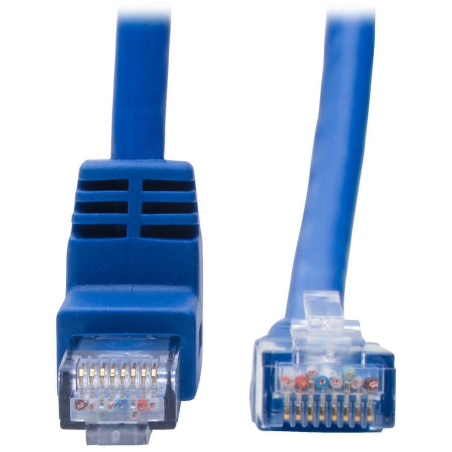 Tripp Lite by Eaton Up-Angle Cat6 UTP Patch Cable (RJ45) - 1 ft., M/M, Gigabit, Molded, Blue N204-001-BL-UP