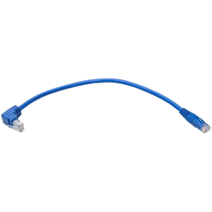 Tripp Lite by Eaton Up-Angle Cat6 UTP Patch Cable (RJ45) - 1 ft., M/M, Gigabit, Molded, Blue N204-001-BL-UP