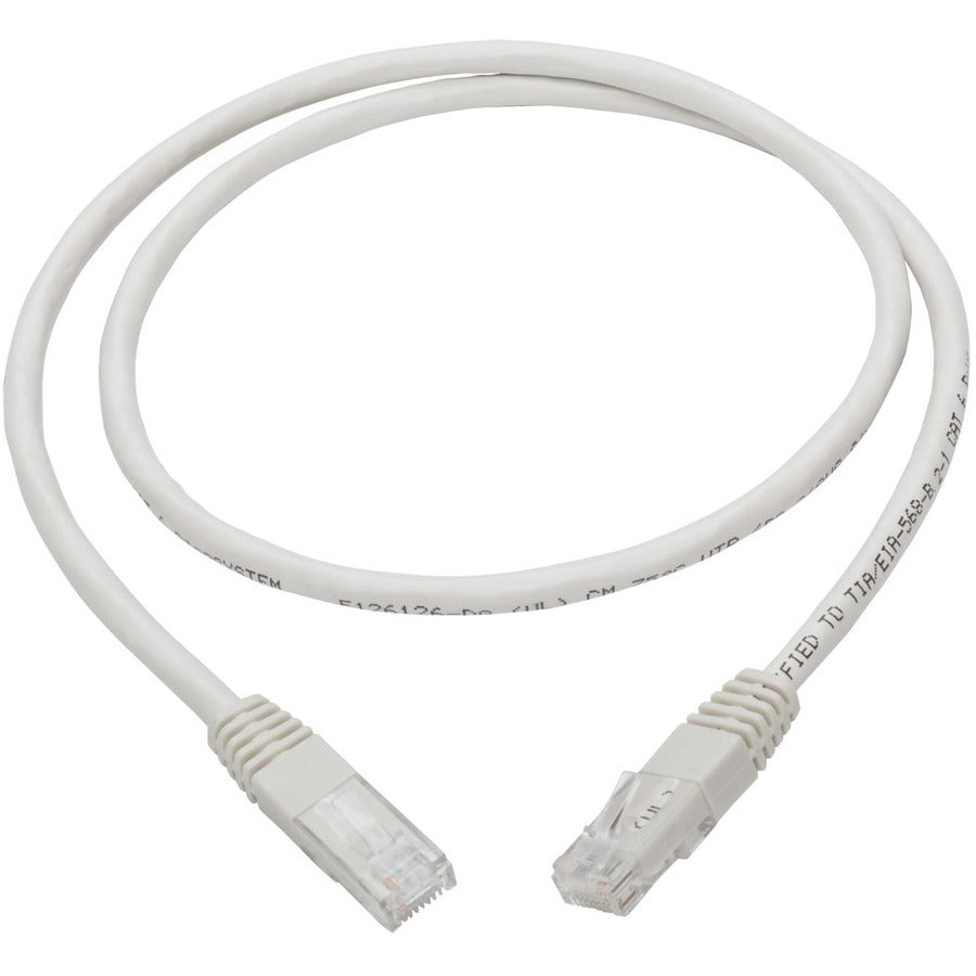 Tripp Lite by Eaton Cat6 Gigabit Molded Patch Cable (RJ45 M/M), White, 3 ft N200-003-WH