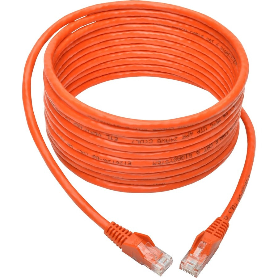 Tripp Lite by Eaton Cat6 Gigabit Snagless Molded UTP Patch Cable (RJ45 M/M), Orange, 15 ft N201-015-OR