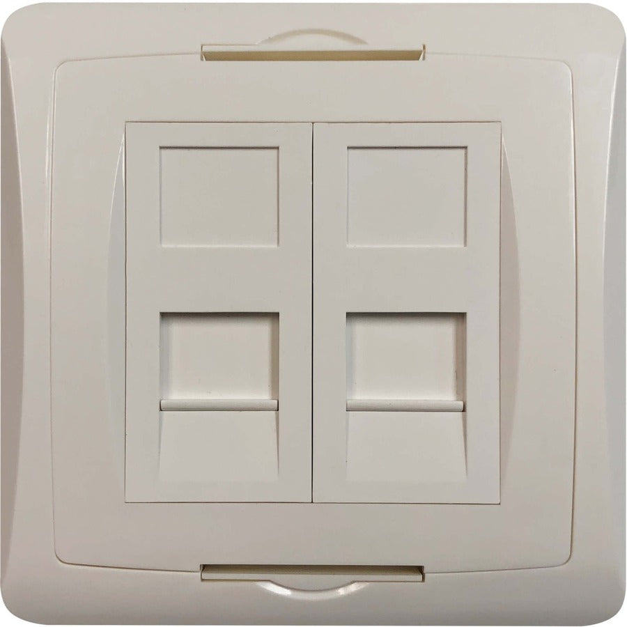 Tripp Lite by Eaton 2-Port UK-Style Wall Plate, Unloaded Shuttered Module, White N042U-WK2-S