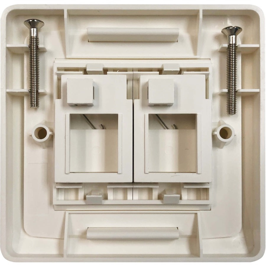 Tripp Lite by Eaton 2-Port UK-Style Wall Plate, Unloaded Shuttered Module, White N042U-WK2-S