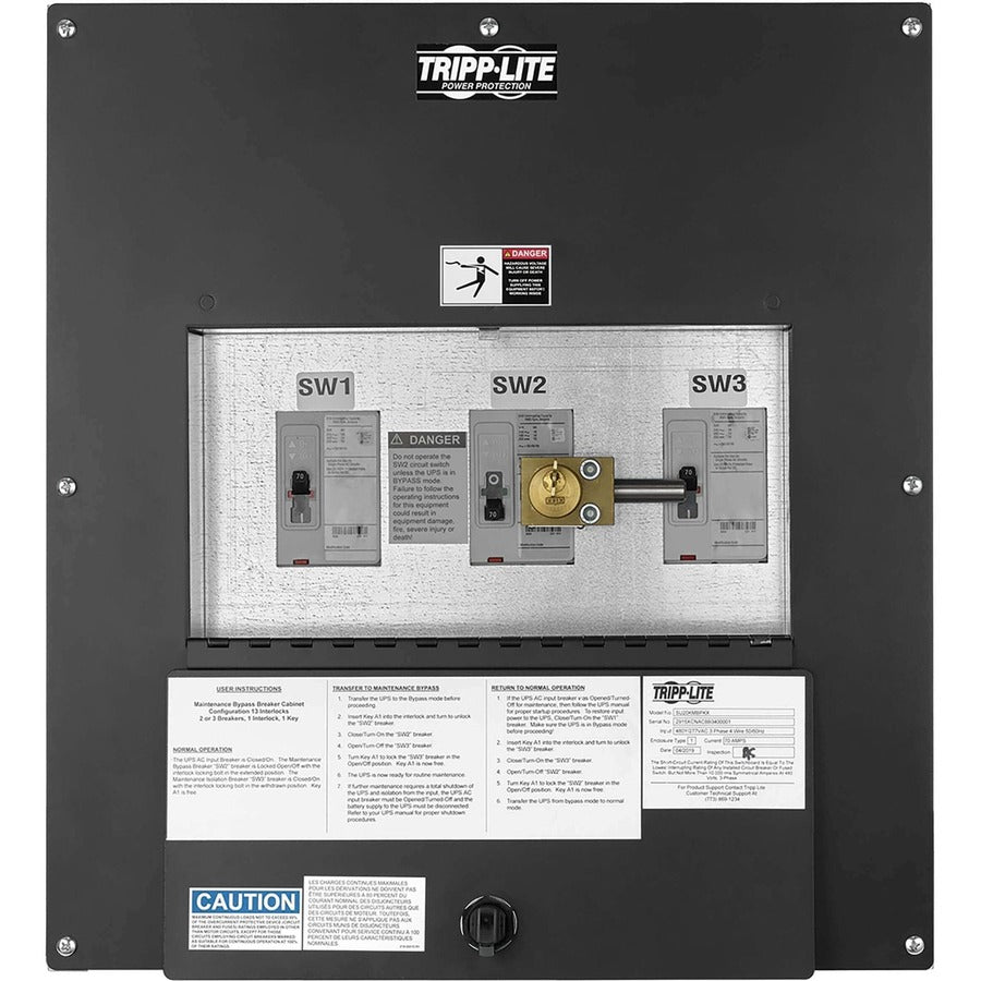 Tripp Lite by Eaton UPS Maintenance Bypass Panel for SVT20KX - 3 Breakers SU20KMBPKX