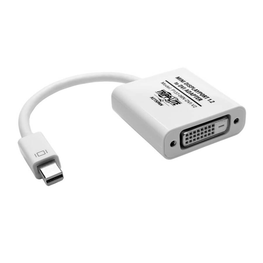 Tripp Lite 6in Mini DisplayPort to DVI Adapter Active Converter mDP to DVI M/F DPort 1.2 6" P137-06N-DVI-V2