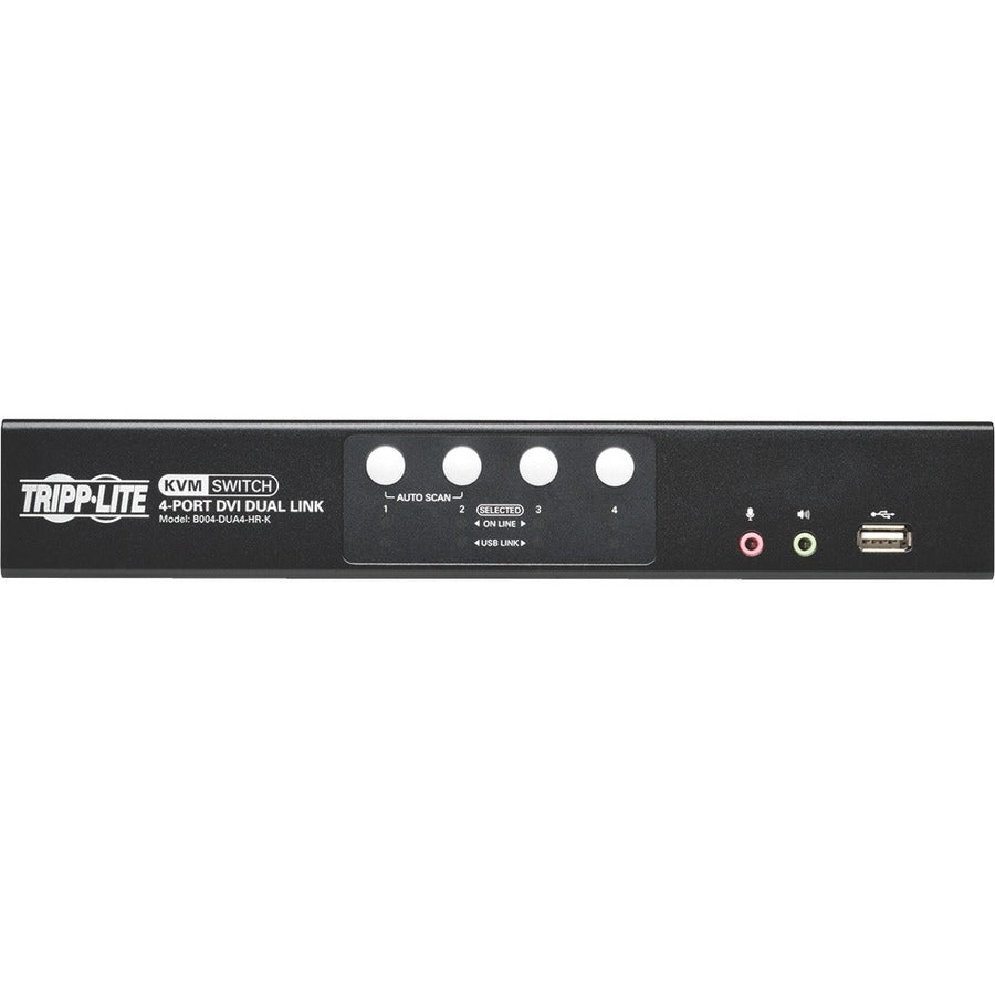 Tripp Lite by Eaton 4-Port DVI Dual-Link / USB KVM Switch w/ Audio and Cables B004-DUA4-HR-K