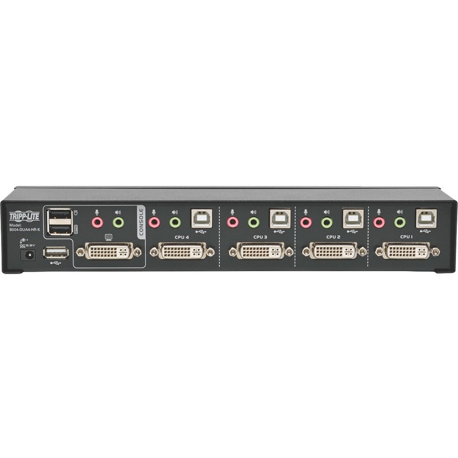 Tripp Lite by Eaton 4-Port DVI Dual-Link / USB KVM Switch w/ Audio and Cables B004-DUA4-HR-K