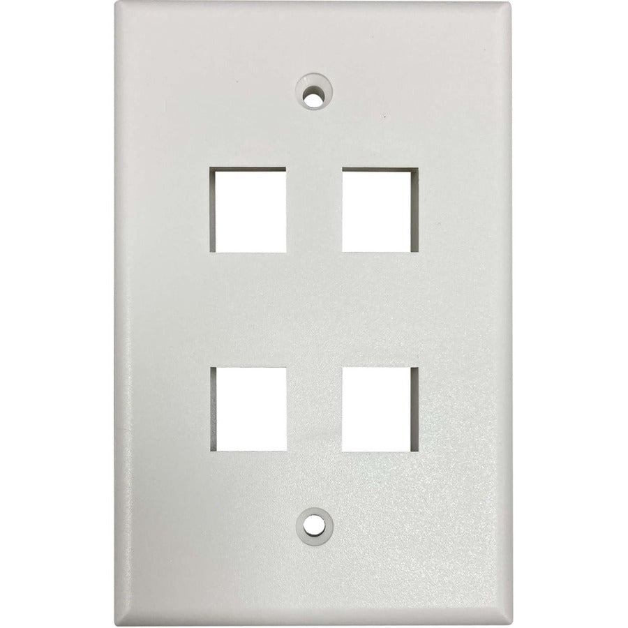 Tripp Lite by Eaton Safe-IT Plaque murale Keystone simple à 4 ports, antibactérienne, ivoire mat, TAA N042AB-004-IVM