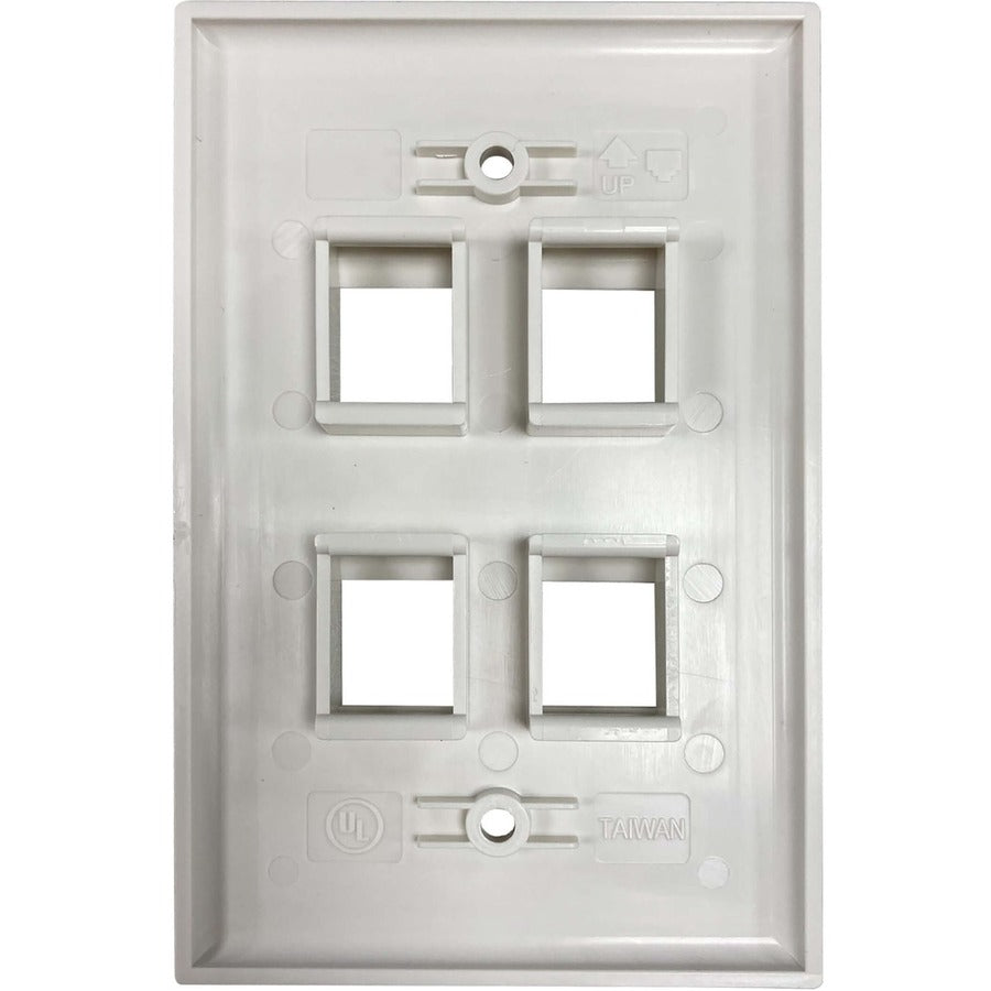 Tripp Lite by Eaton Safe-IT Plaque murale Keystone simple à 4 ports, antibactérienne, ivoire mat, TAA N042AB-004-IVM