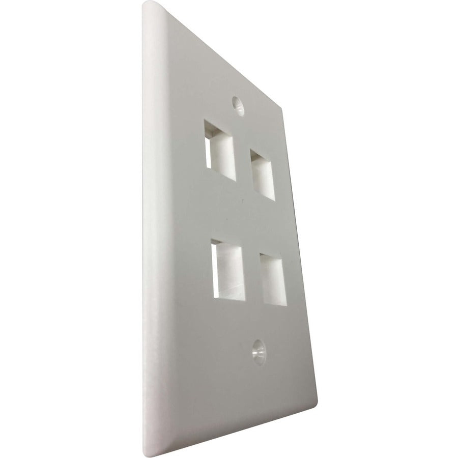 Tripp Lite by Eaton Safe-IT Plaque murale Keystone simple à 4 ports, antibactérienne, ivoire mat, TAA N042AB-004-IVM