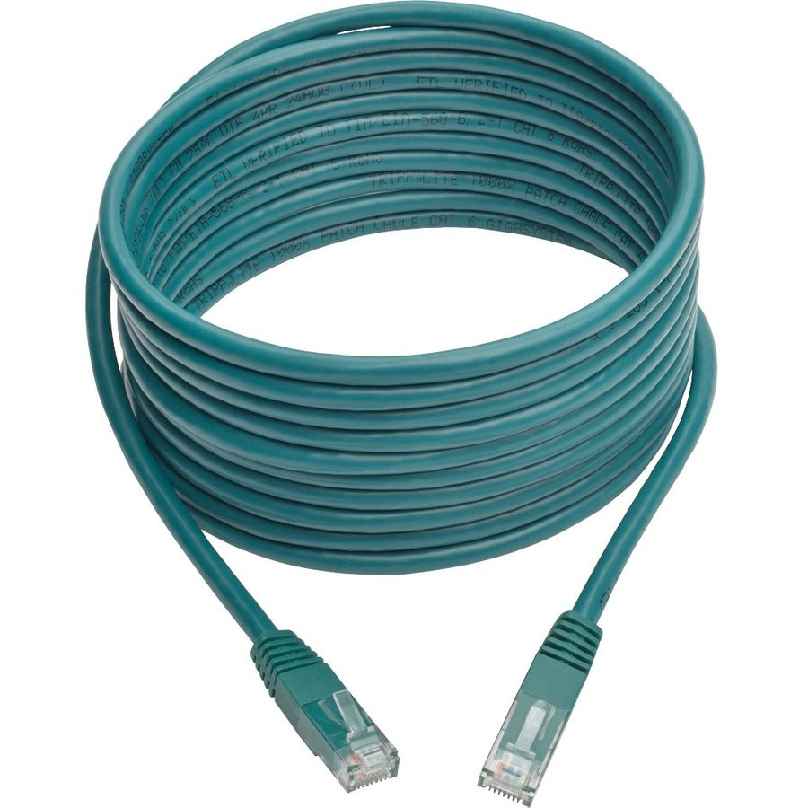 Tripp Lite by Eaton Cat6 Gigabit Molded Patch Cable (RJ45 M/M), Green, 15 ft N200-015-GN