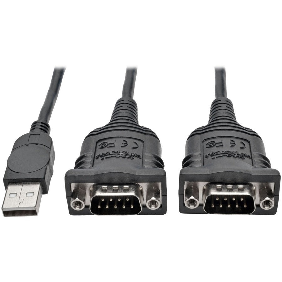 Tripp Lite by Eaton 2-Port USB to DB9 Serial FTDI Adapter Cable with COM Retention (M/M), 6 ft U209-006-2