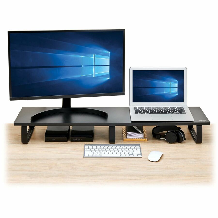 Tripp Lite by Eaton Extra-Wide Dual-Monitor Riser for Desk, 39 x 10 in. - Wood, Black MR4010