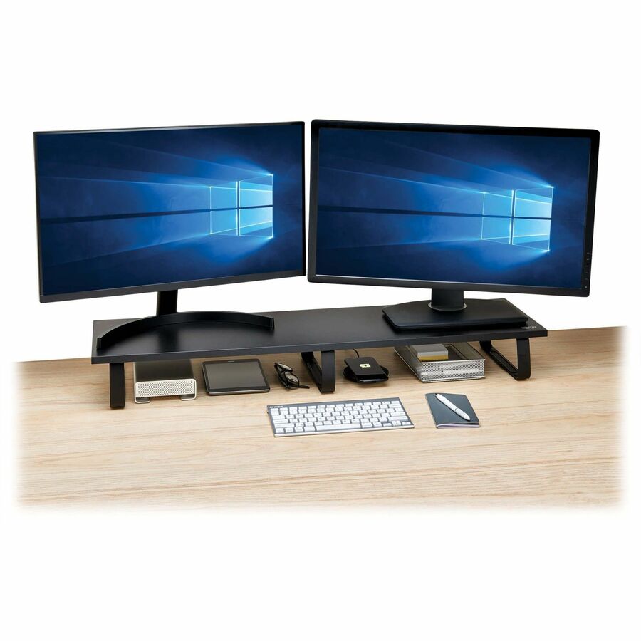 Tripp Lite by Eaton Extra-Wide Dual-Monitor Riser for Desk, 39 x 10 in. - Wood, Black MR4010