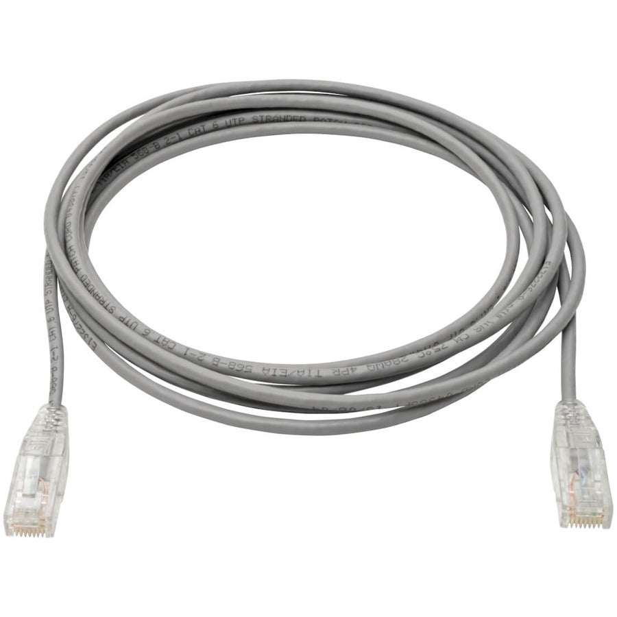 Câble de brassage UTP Tripp Lite by Eaton Cat6 (RJ45) - M/M, Gigabit, sans accroc, moulé, fin, gris, 10 pieds N201-S10-GY