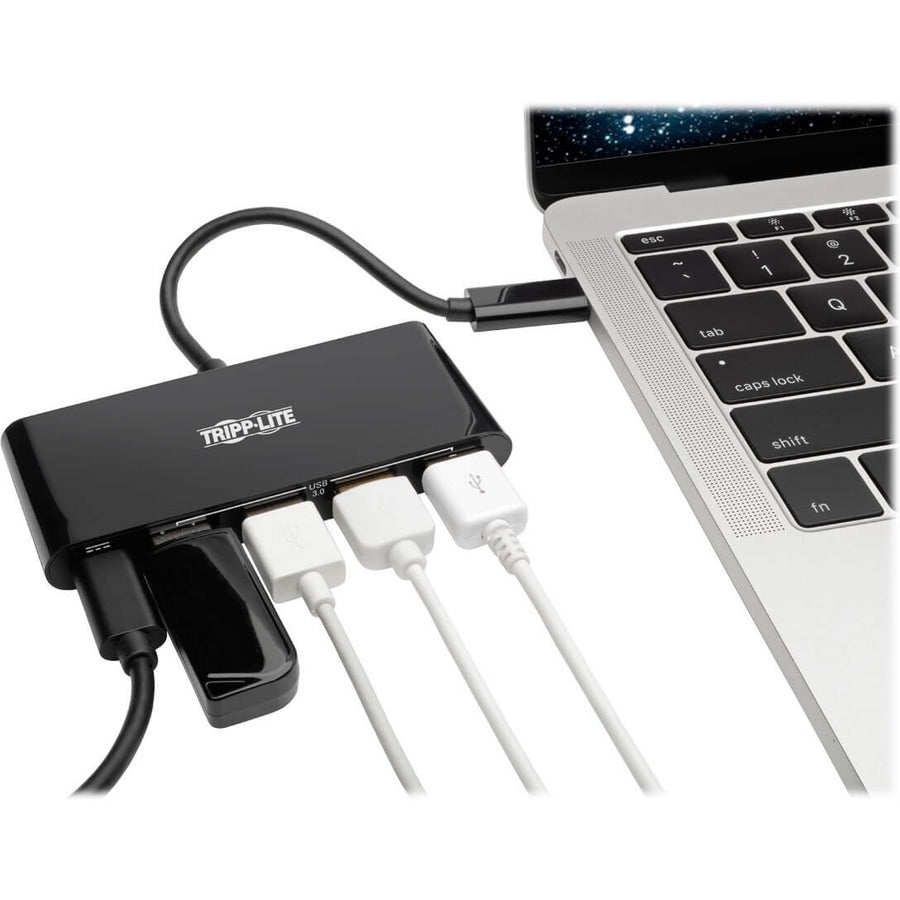 Tripp Lite by Eaton 4-Port USB 3.1 Hub, 4x USB-A, Thunderbolt 3-PD Charging, Black U460-004-4AB-C