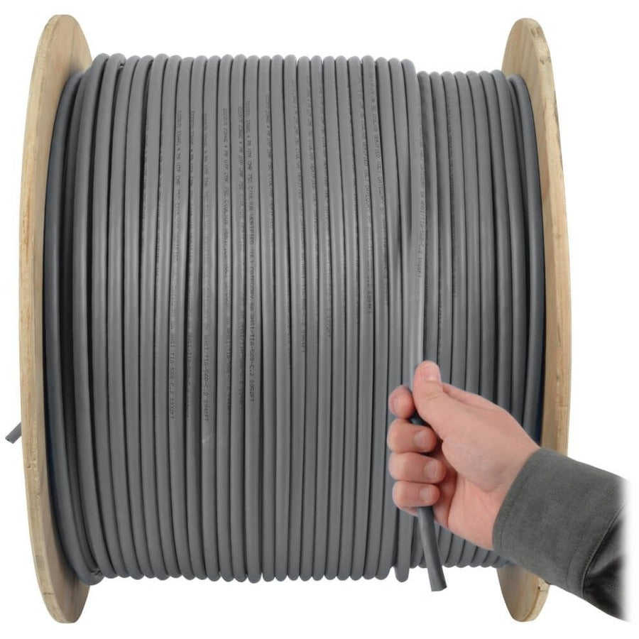 Tripp Lite by Eaton Cat5e 350 MHz Bulk Solid-Core Plenum-Rated PVC Cable, Gray, 1000 ft. N024-01K-GY