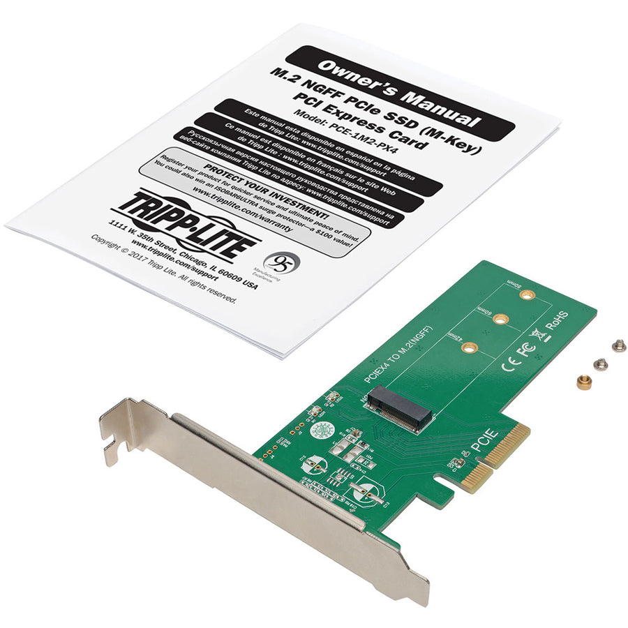 Tripp Lite by Eaton M.2 NGFF PCIe SSD (M-Key) PCI Express (x4) Card PCE-1M2-PX4