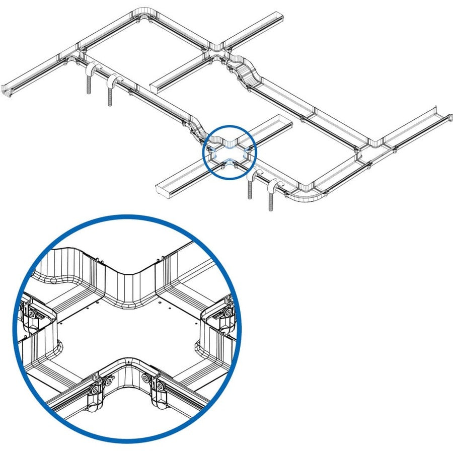 Tripp Lite by Eaton Jonction horizontale à 4 voies sans outil pour système de routage de fibre, 240 mm (10 po) SRFC10JUNT4