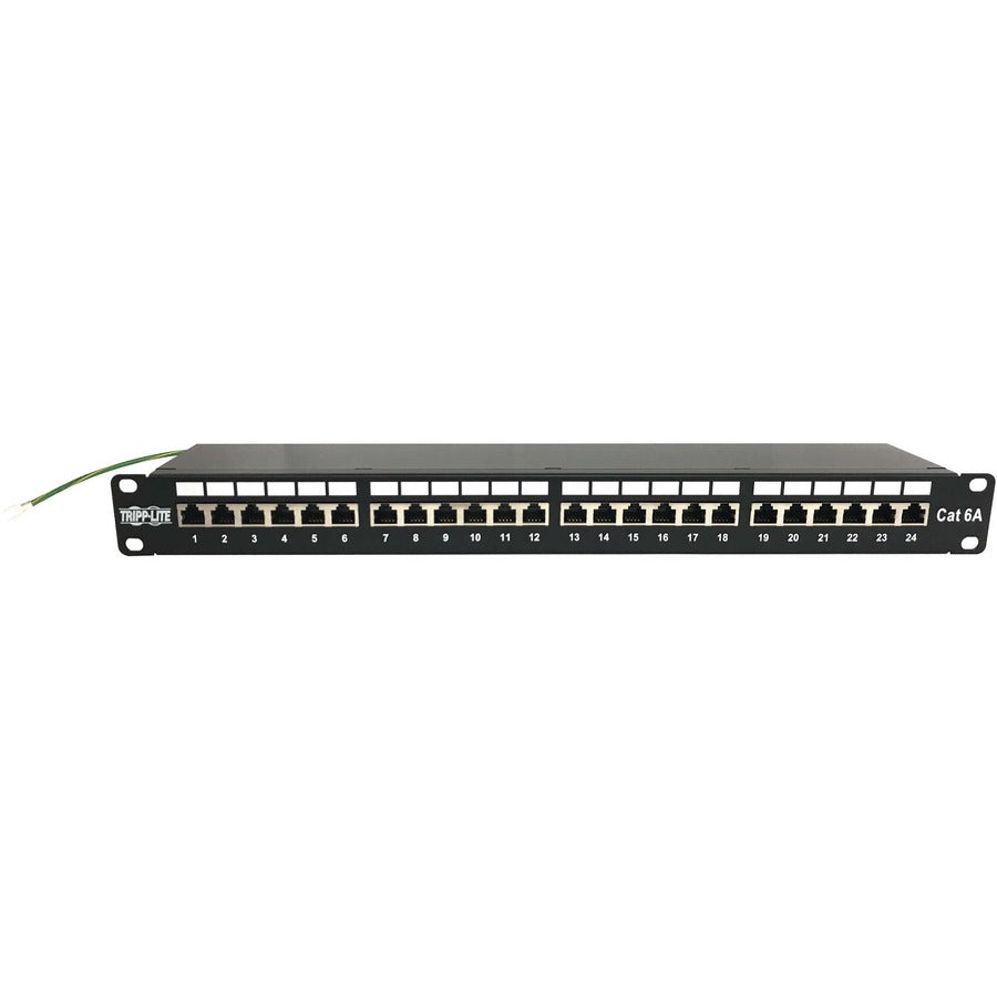 Panneau de brassage blindé Tripp Lite by Eaton 24 ports Cat6a - 10 Gbit/s, STP, 110 Punch Down, RJ45, 1U, TAA N252-024-6A-SH