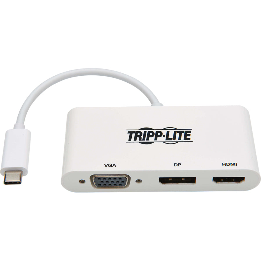 Tripp Lite by Eaton U444-06N-HVDPW Adaptateur multiport USB-C - HDMI/DisplayPort/VGA, Blanc U444-06N-HVDPW