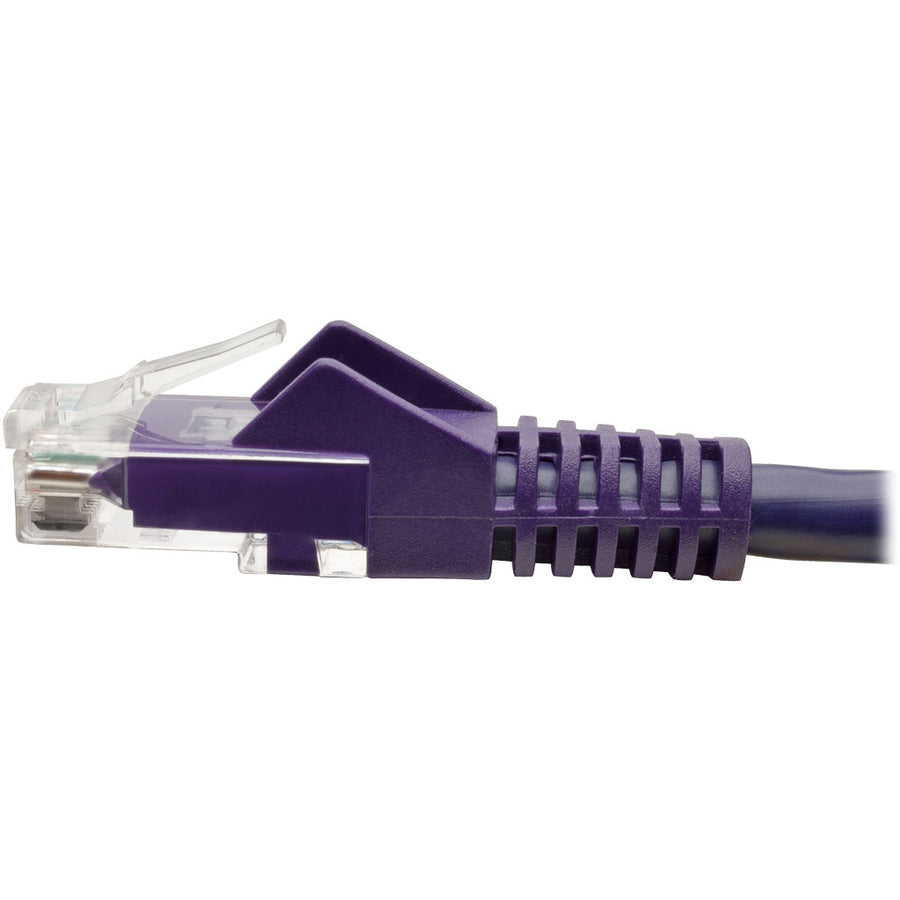 Tripp Lite by Eaton Cat6 Gigabit Snagless Molded UTP Patch Cable (RJ45 M/M), Purple, 1 ft N201-001-PU