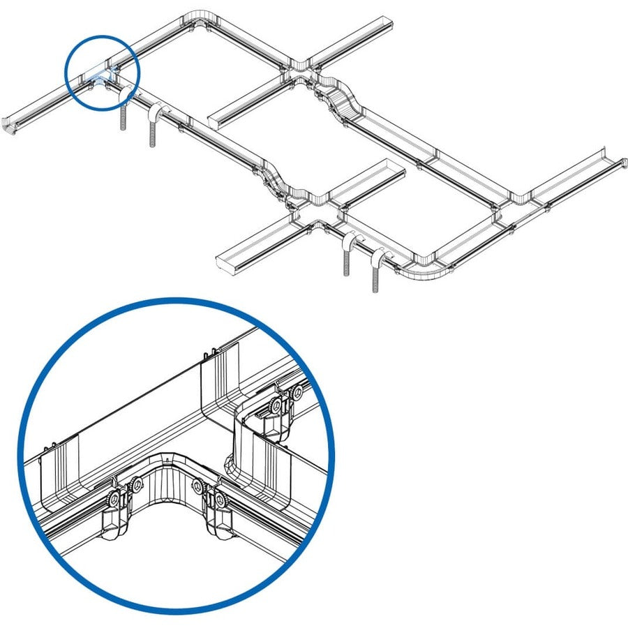 Tripp Lite by Eaton Toolless Horizontal 90-Degree T-Junction for Fiber Routing System, 120 mm (5 in) SRFC5JUNT