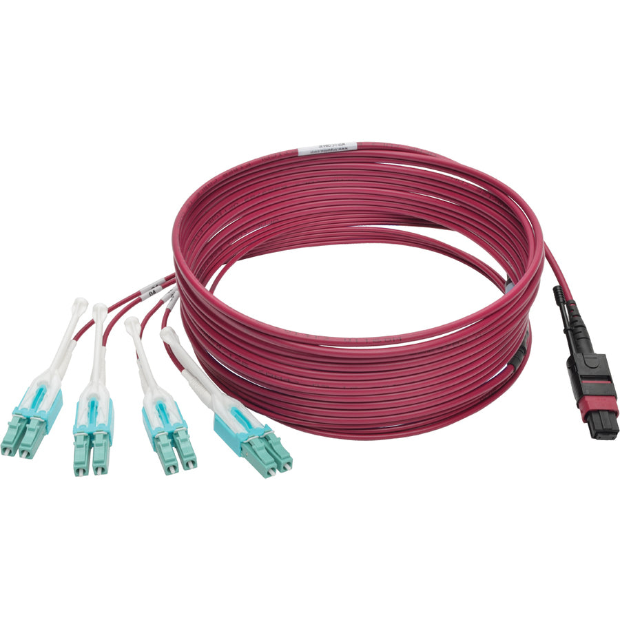 Tripp Lite by Eaton N845-05M-8L-MG MTP/MPO to 8xLC Fan-Out Patch Cable, Magenta, 5 m N845-05M-8L-MG