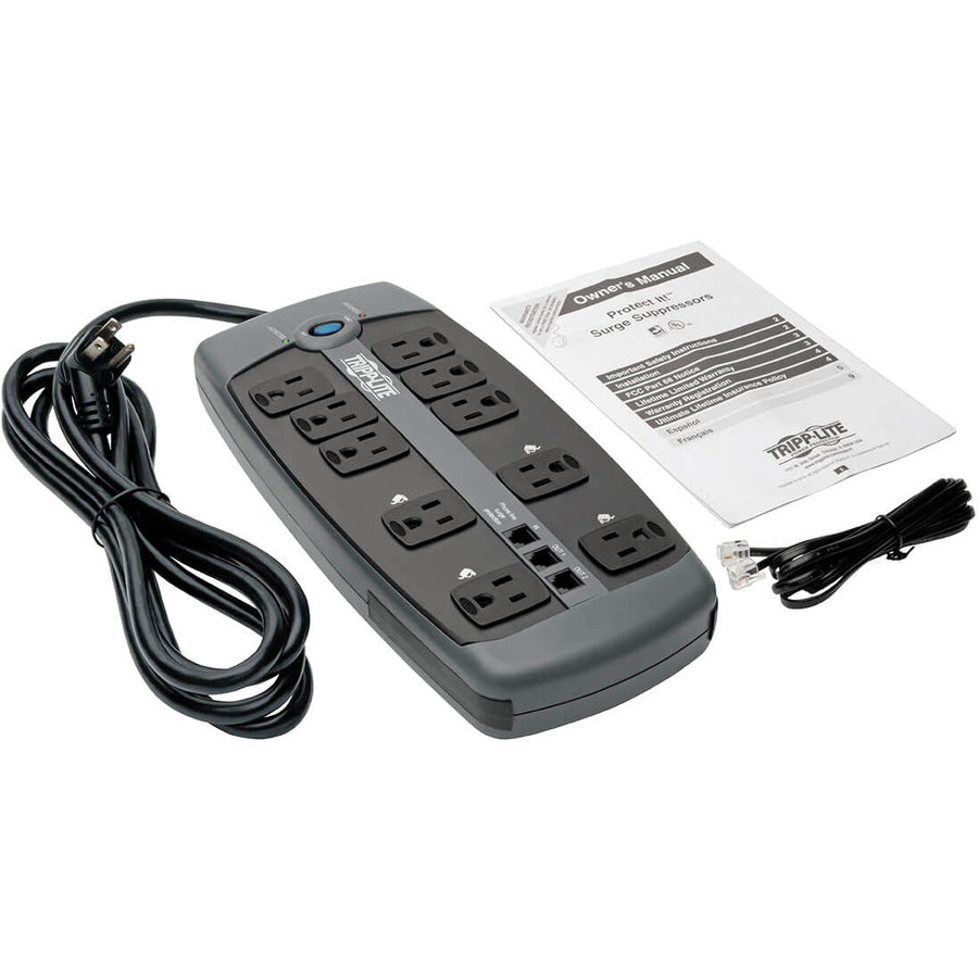 Tripp Lite by Eaton 10-Outlet Surge Protector TLP1008TEL