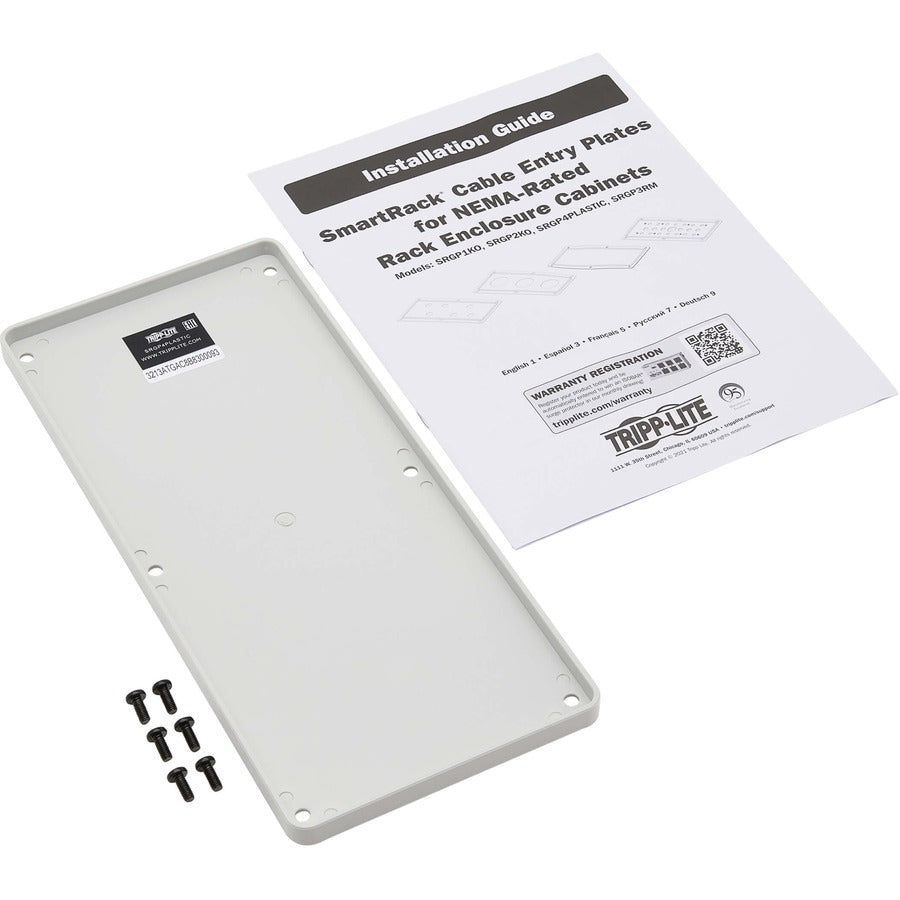 Tripp Lite by Eaton SmartRack Plaque de presse-étoupe d'entrée de câble pour armoires de boîtier classées NEMA, étanche SRGP4PLASTIC