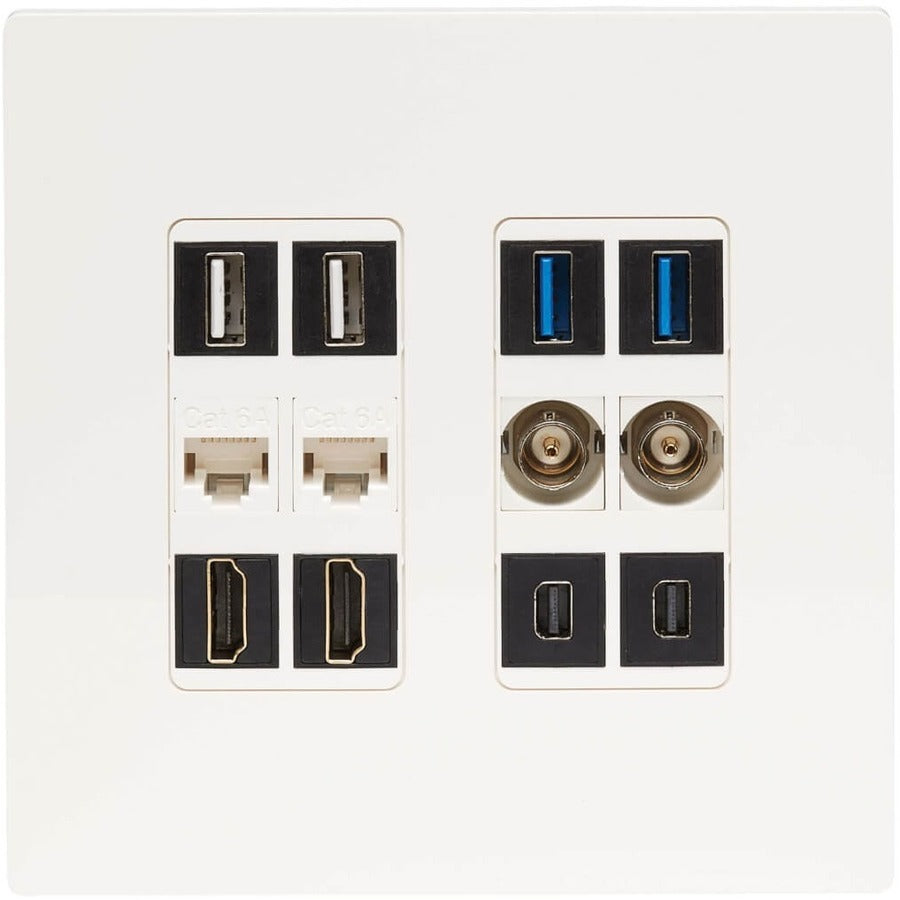 Tripp Lite by Eaton, plaque frontale double Keystone à 12 ports, blanche, TAA N080-212