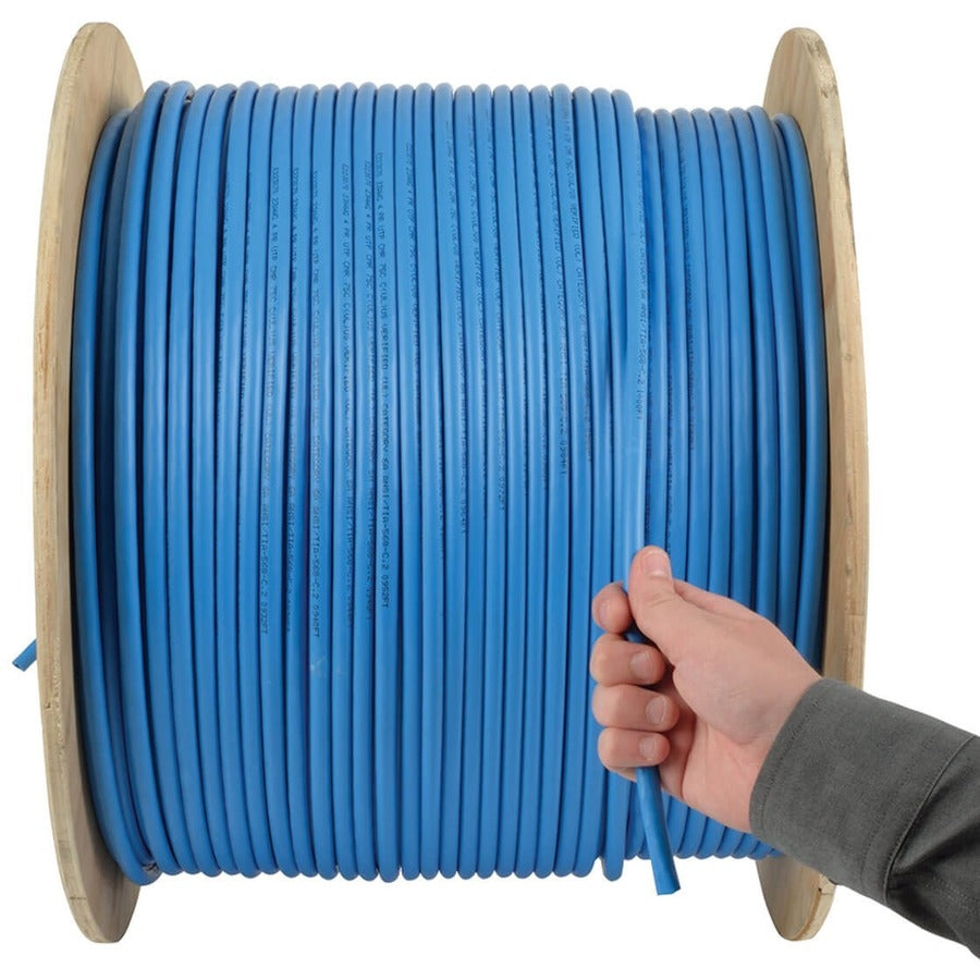 Tripp Lite by Eaton Cat6a 10G Bulk Solid-Core PVC Cable, Blue, 1000 ft N223-01K-BL