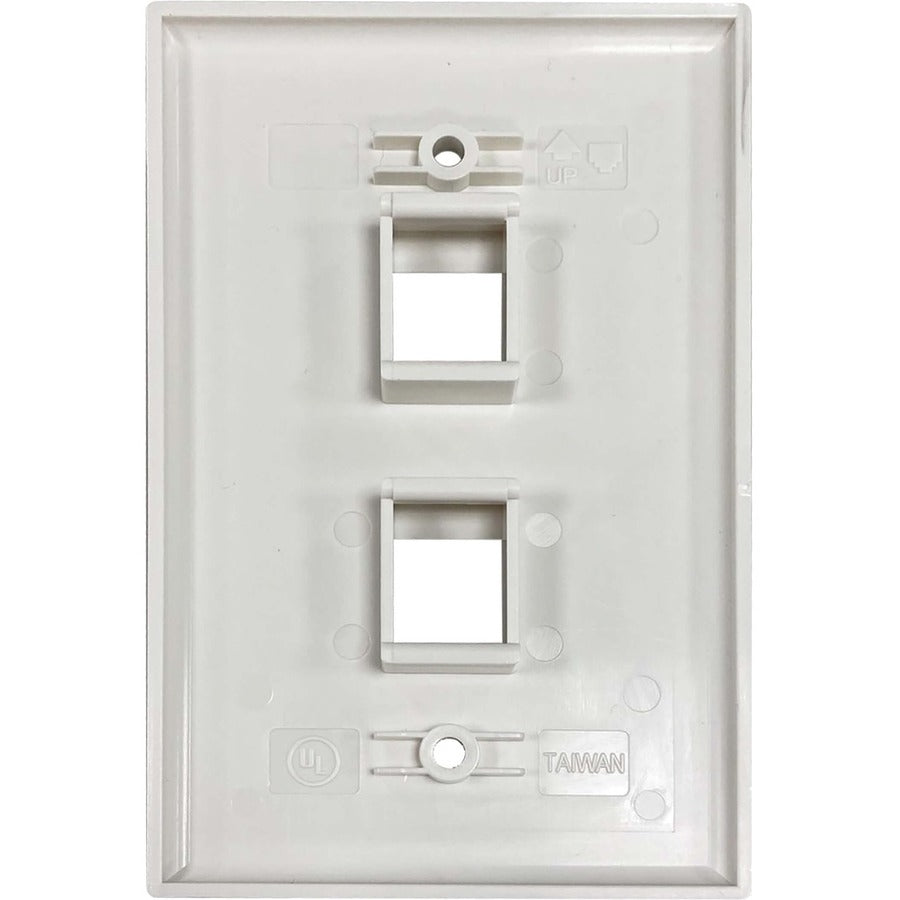 Tripp Lite by Eaton Safe-IT Plaque murale Keystone simple à 2 ports, antibactérienne, ivoire brillant, TAA N042AB-002-IVG