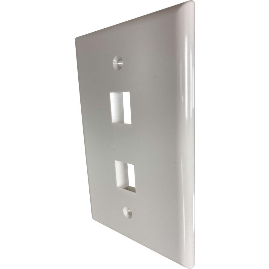 Tripp Lite by Eaton Safe-IT Plaque murale Keystone simple à 2 ports, antibactérienne, ivoire brillant, TAA N042AB-002-IVG