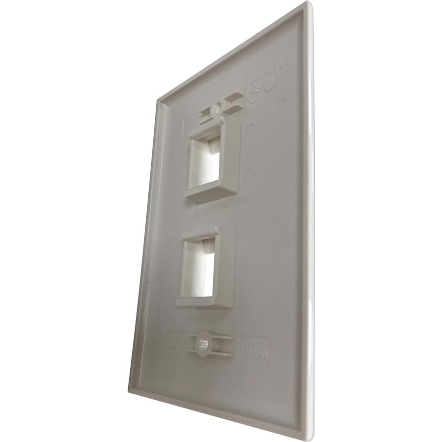 Tripp Lite by Eaton Safe-IT Plaque murale Keystone simple à 2 ports, antibactérienne, ivoire brillant, TAA N042AB-002-IVG