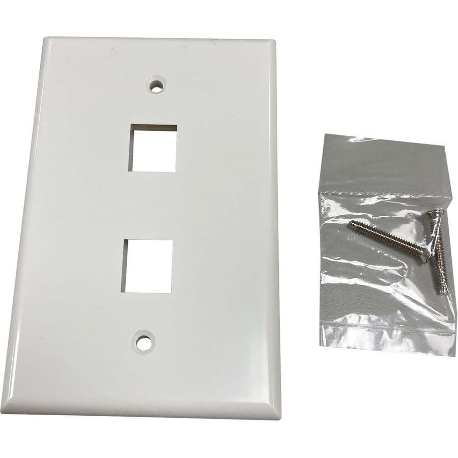 Tripp Lite by Eaton Safe-IT Plaque murale Keystone simple à 2 ports, antibactérienne, ivoire brillant, TAA N042AB-002-IVG