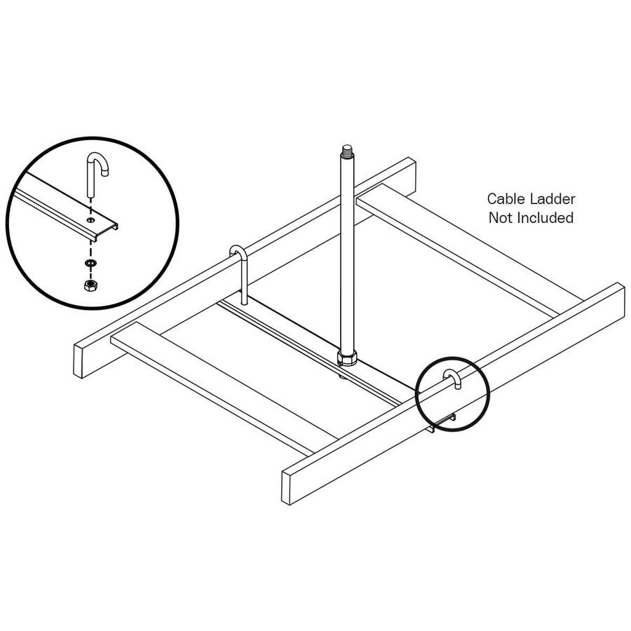 Tripp Lite by Eaton SRLCNTRSPPT18 Ceiling Mount for Cable Ladder - Black SRLCNTRSPPT18