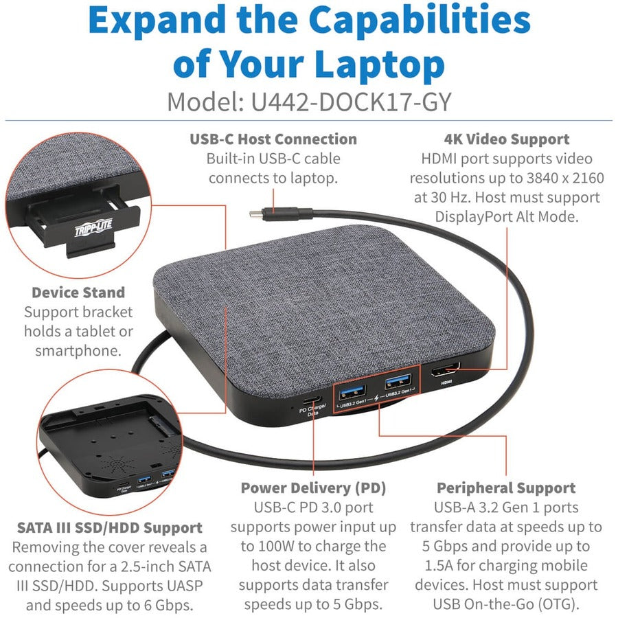 Tripp Lite by Eaton U442-DOCK17-GY Docking Station U442-DOCK17-GY