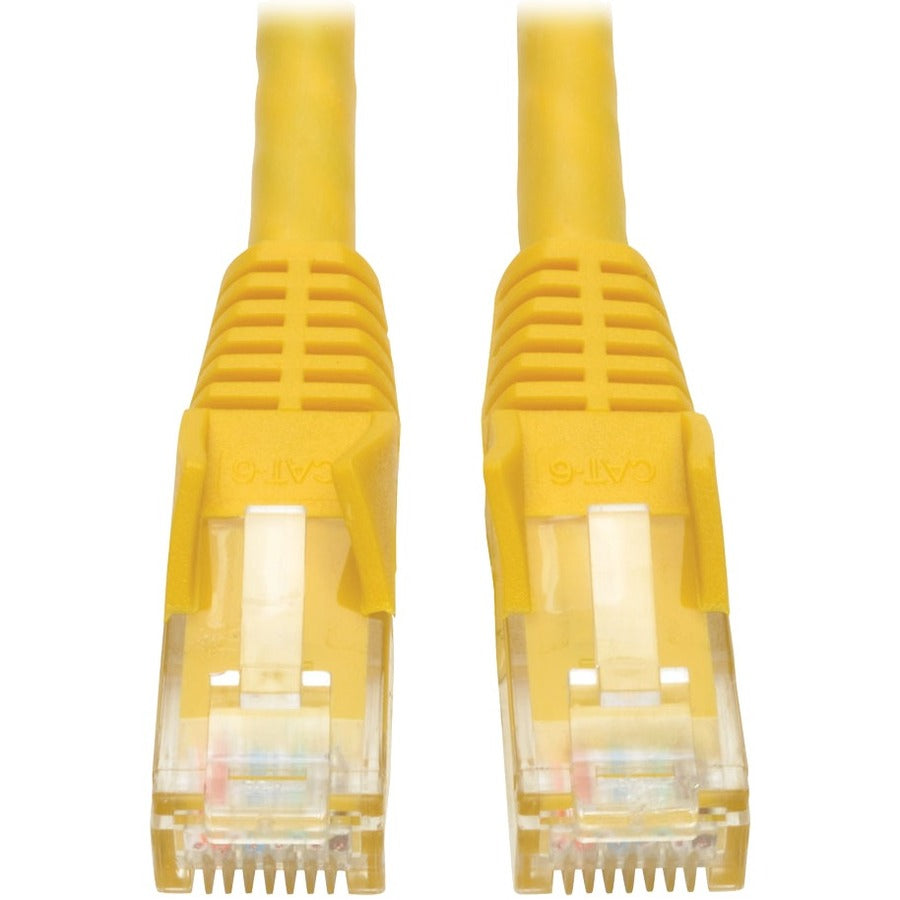 Tripp Lite par Eaton 35 pieds. Cordon de brassage Gigabit Cat6 jaune moulé sans accroc N201-035-YW