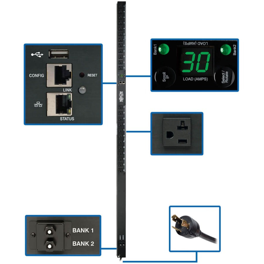 Tripp Lite by Eaton PDUMNV30LX 2.9kW Single-Phase Monitored PDU PDUMNV30LX