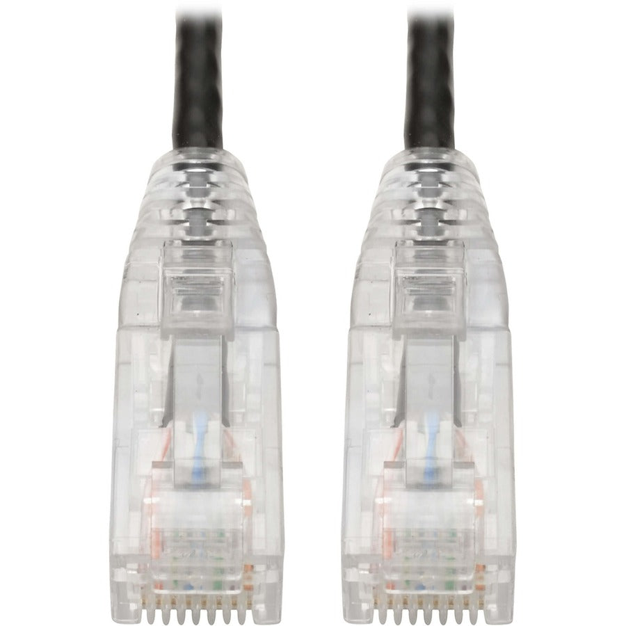 Câble de brassage UTP Tripp Lite by Eaton Cat6 (RJ45) - M/M, Gigabit, sans accroc, moulé, fin, noir, 8 po N201-S8N-BK